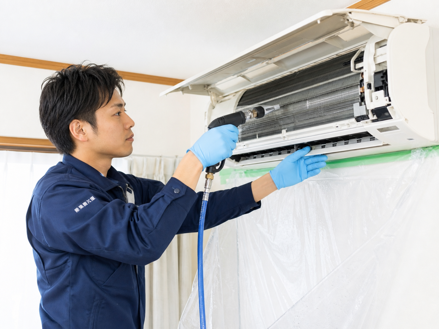 エアコン掃除の様子