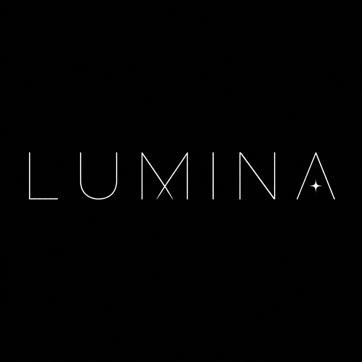 白抜きのLUMINAブランドロゴ